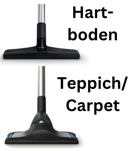 Hartboden und Teppich